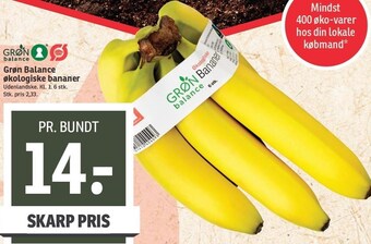 SPAR Grøn Balance økologiske bananer tilbud