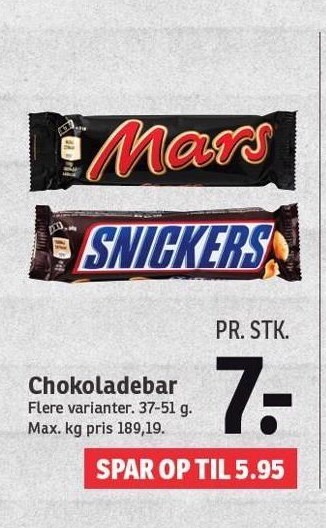 SPAR Chokoladebar tilbud