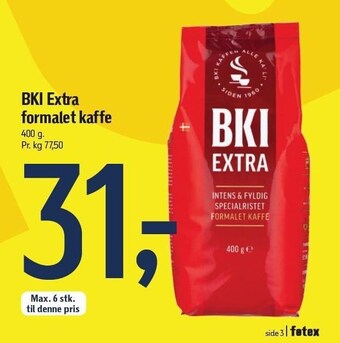 BKI extra formalet kaffe