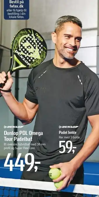 Dunlop padelbat eller padel bolde