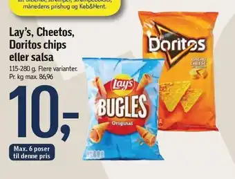 Lay's, Cheetos, doritos chips eller salsa