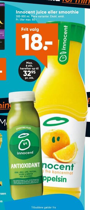 Bilka Innocent juice eller smoothie tilbud