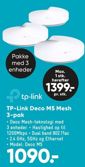 Bilka TP-Link Deco M5 Mesh 3-pak tilbud