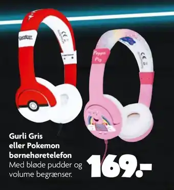 Gurli Gris eller Pokemon børnehøretelefon