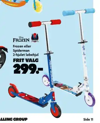 Frozen eller Spiderman 2-hjulet løbehjul