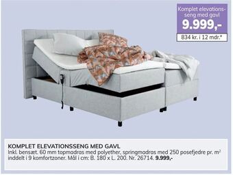 Daells Bolighus Komplet elevationsseng med gavl tilbud