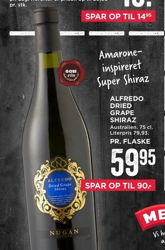 MENY Alfredo dried grape shiraz tilbud