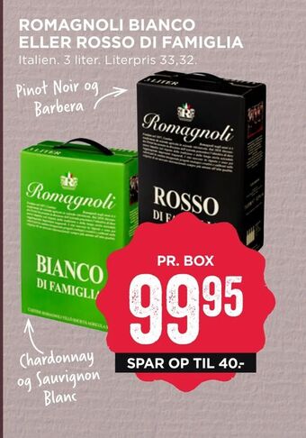 MENY Romagnoli bianco eller rosso di famiglia tilbud