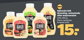 Netto Bähncke KIK dressing, remoulade eller mayonnaise tilbud