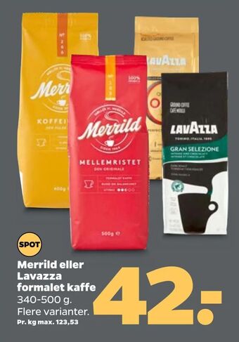 Netto Merrild eller Lavazza formalet kaffe tilbud
