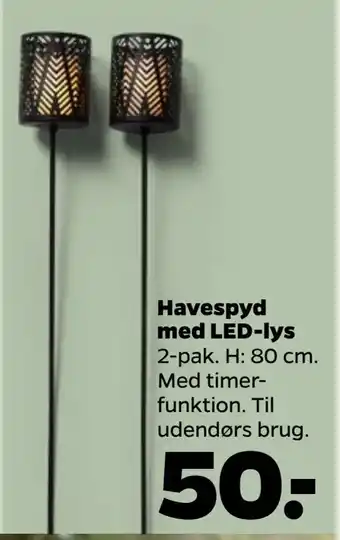 Netto Havespyd med LED-lys tilbud