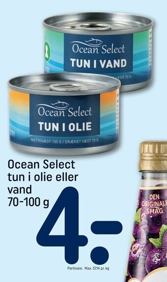REMA 1000 Ocean Select tun i olie eller vand tilbud