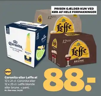 Netto Coronita eller Leffe øl tilbud