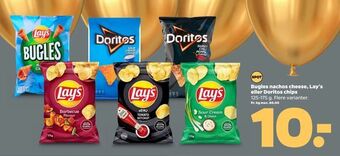 Netto Bugles nachos cheese, Lay's eller Doritos chips tilbud