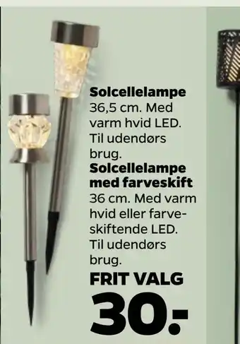 Netto Solcellelampe med farveskift tilbud