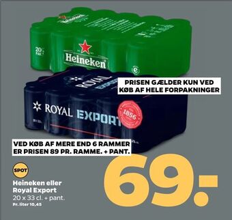 Netto Heineken eller Royal Export tilbud