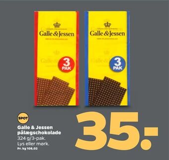 Netto Galle & Jessen pålægschokolade tilbud