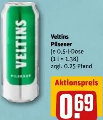 REWE DE Veltins Pilsener 0,5-l tilbud