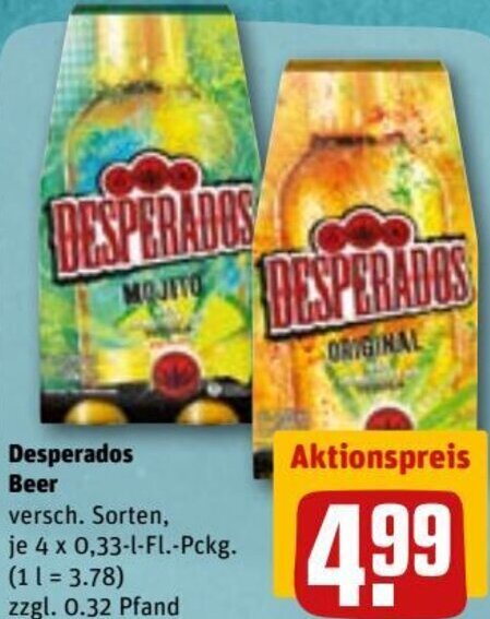 Desperados Beer, 0,33 l