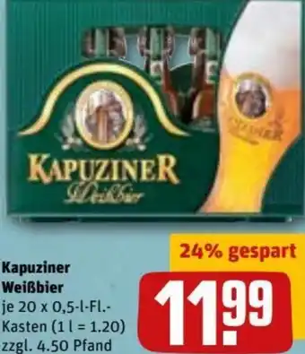 REWE DE Kapuziner Weißbier 20x0,5-l tilbud