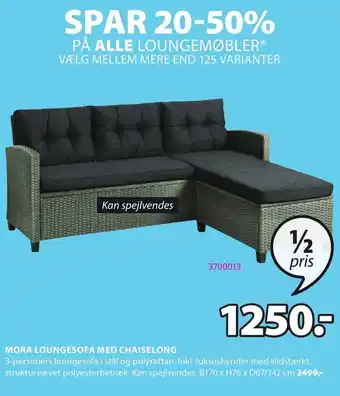 JYSK Mora Loungesofa Med Chaiselong B170xH76xD67/142 cm tilbud
