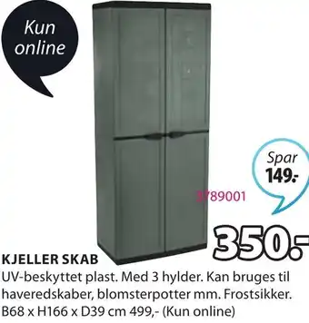 JYSK Kjeller Skab B68xH166xD39 cm tilbud