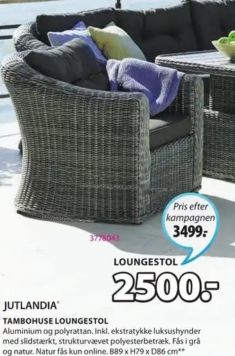 JYSK Tambohuse Loungestol B89xH79xD86 cm tilbud
