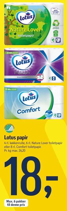 Føtex Lotus papir tilbud