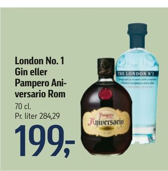 Føtex London No. 1 Gin eller Pampero Aniversario Rom tilbud