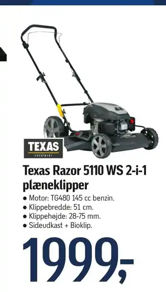 Føtex Texas Razor 5110 WS 2-i-1 plæneklipper tilbud