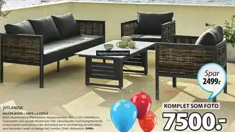 JYSK Salten Bord + Sofa + 2 Stole B65xL125xH44/68 cm tilbud