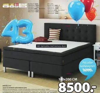 Gold C35 Memory Kontinentalseng 180x200 cm