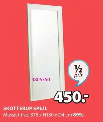 JYSK Skotterup Spejl B78xH180xD4 cm tilbud