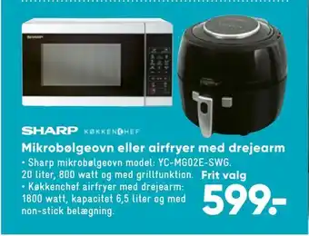 Bilka Mikrobølgeovn eller airfryer med drejearm tilbud
