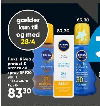 Bilka Nivea protect & bronze oil spray SPF20 tilbud