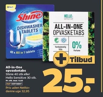 Netto All-in-One opvasketabs tilbud