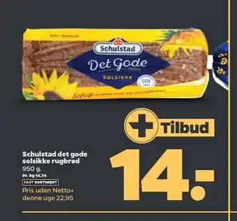 Netto Schulstad Det Gode Solsikke rugbrød tilbud