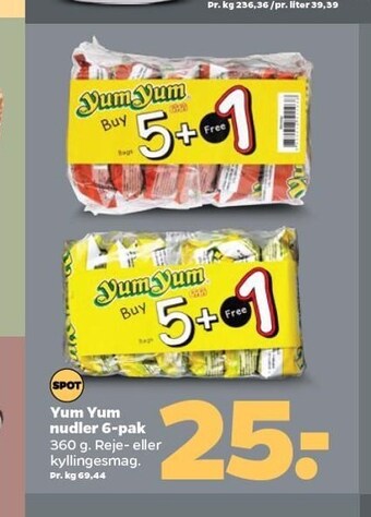 Netto Yum Yum nudler 6-pak tilbud