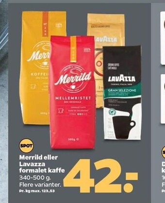 Netto Merrild el. Lavazza formalet kaffe tilbud