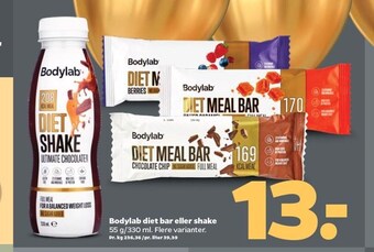 Netto Bodylab diet bar el. shake tilbud
