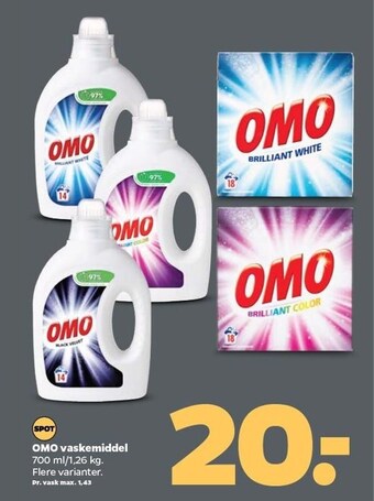Netto OMO vaskemiddel tilbud