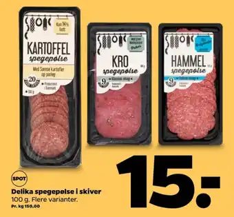 Netto Delika spegepølse tilbud