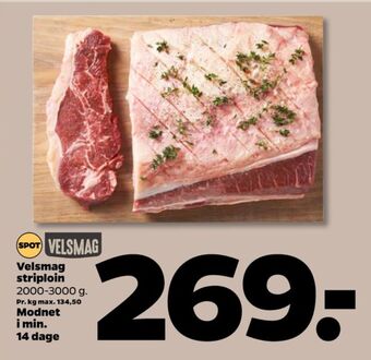 Netto Velsmag oksestriploin tilbud