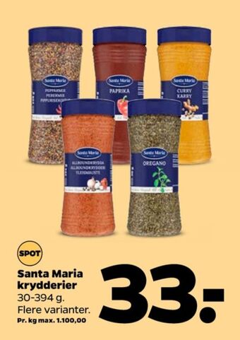 Netto Santa maria krydderier tilbud