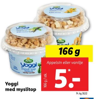 Yoggi yoghurt appelsin med müsli top