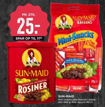 MENY Sun maid rosiner tilbud
