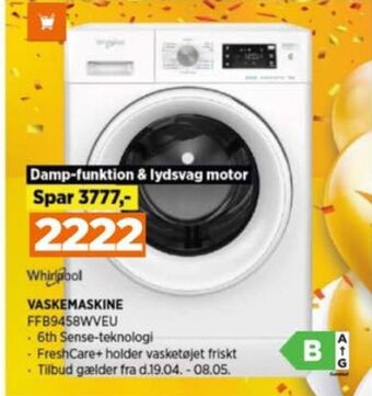 Power Whirlpool vaskemaskine tilbud