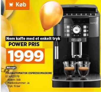 Power Delonghi espressomaskine tilbud