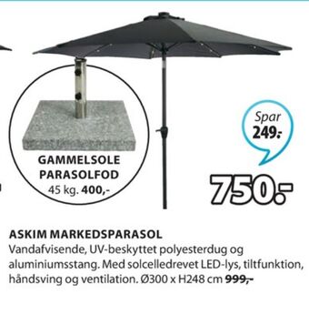 JYSK Jutlandia parasol tilbud