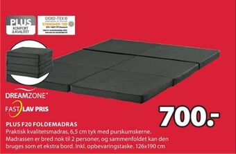 JYSK Dreamzone foldemadras tilbud